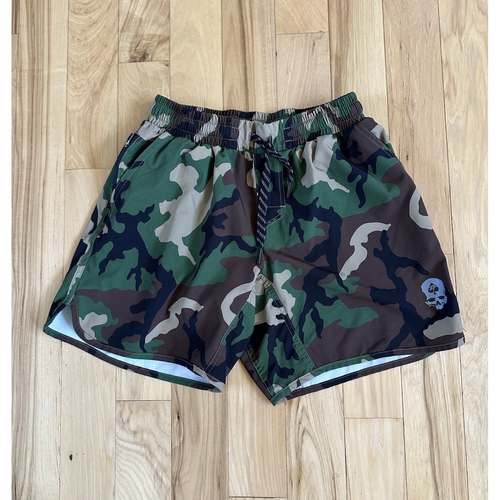 Zero Foxtrot Shorts Mens Medium Military Camo Skull Performance Athletic 6.5"